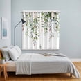 thumbnail image 4 of Sage Green Eucalyptus Kitchen Curtains 63 Inch Length, Aesthetics Floral Farm Foliage Grommet Top Bedroom Living Room Curtains, Light Filtering Cafe Curtain Drapes 2 Panels Set 84''x63'', 4 of 9