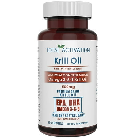 Krill Oil Omega 3 6 9 Fatty Acids with Astaxanthin, Rich in DHA, EPA for Healthy Heart & Skin, All Natural, No Fishy Aftertaste, 60 Red Burpless Liquid Softgels, 1000mg per 2 Softgels, 60 (Best Omega 3 Supplements Without Fishy Aftertaste)