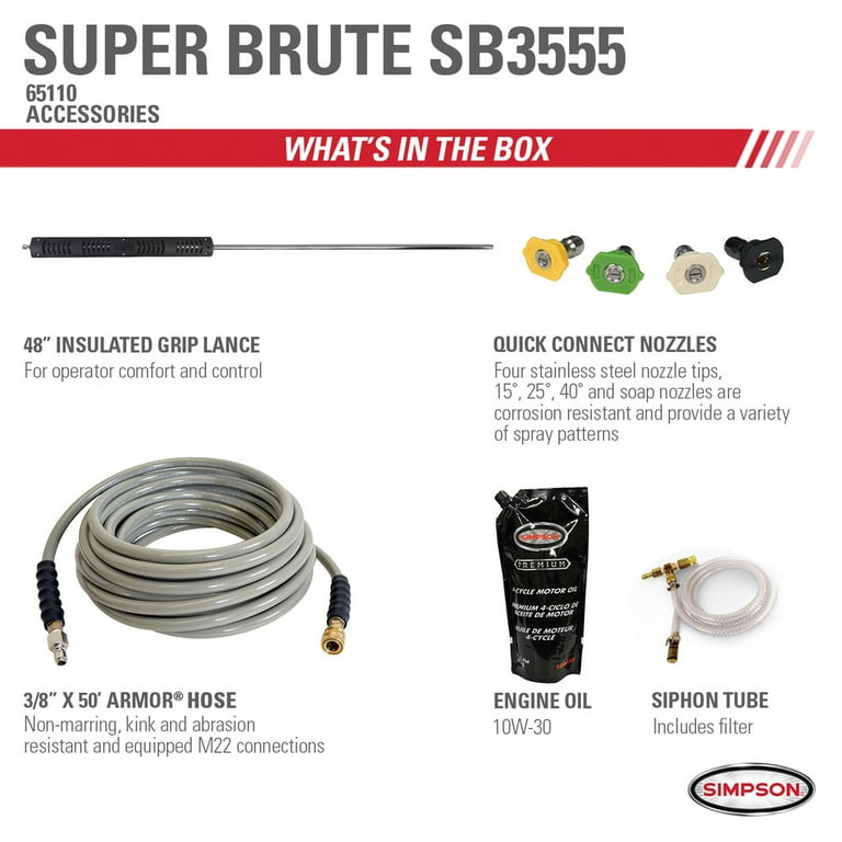 Simpson super brute 3500 psi online 5.5 gpm pressure washer sb3555