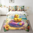 thumbnail image 2 of Erosebridal Yellow Duck Bedding Queen Size,Botanical Flower Comforter Sets with Sheets,Cartoon Animal Bedding Sets Queen Size,Ultra Soft Female Bedroom Decor,Reversible,7 Pieces, 2 of 6