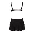 thumbnail image 4 of WREESH Womens Swim Skirt Bikini Sets Bikini Solid Splicing Two-Piece Swimsuit Beachwear Set Beach Bathing Suit Black, 4 of 8