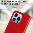 thumbnail image 6 of TECH CIRCLE for iPhone 14 Pro 6.1" 2022 Magnetic Clasp Case, PU Leather Flip Wallet Case with Cart Slot Kickstand & Wrist Strap Shockproof Protective Case for iPhone 14 Pro Women Ladies, Red, 6 of 13