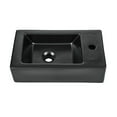 thumbnail image 2 of Voltaire 19.5 x 10 Rectangular Ceramic Wall Hung Sink with Right Side Faucet Mount, Matte Black, 2 of 13