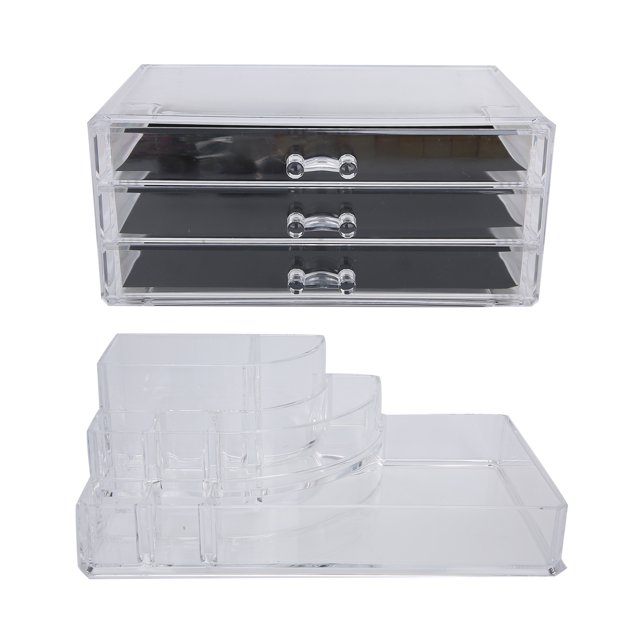 Makeup Organizer, Cosmetic Storage Drawers Durable Pull Out Design For Bathroom Counter For Easy Visibility