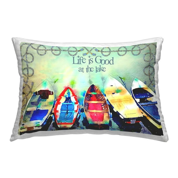Stupell Industries Good At Lake Boats Decorative Printed Throw Pillow Design by Jill Meyer