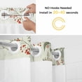 thumbnail image 2 of Red Flower No Hooks Shower Curtain with Snap-in Liner Bird Farmhouse Flowers Branch Country Style Shower Curtains for Bathroom, Waterproof, Easy Install, Washable 72"x96", 2 of 9