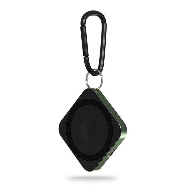 IOS + TYPE-C interfaz dual tres en cargador inalámbrico carga rápida mini base carga metal portátil adecuada para Apple Watch 9 8 7/iPhone 15 14 (verde)