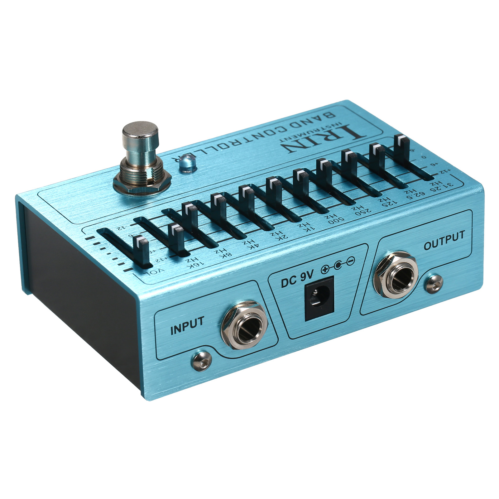 Cacagoo 10 Band EQ Guitar Effects Pedals, Mini Aluminum Alloy Effect Pedal with True Bypass, Portable Tone Adjustment Effector for Electric Guitar Bass