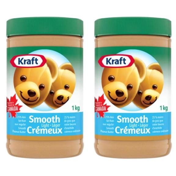 Kraft Peanut Butter Smooth Light 1kg (2 Pack)