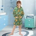 thumbnail image 5 of FORMRS Niños Bathrobe Unisex Hooded Robe Soft Plush Pajamas Sleepwear, Size 10-12T, Orange Tree Pattern, 5 of 7