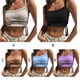 thumbnail image 3 of Sonducket Mujeres Sexy Crop Tops Viajar Ejercicio Correr Jogging Poliéster Sin mangas Cuello cuadrado Vendaje Ropa Clubwear Prendas para la parte del cuerpo Caqui L, 3 of 6