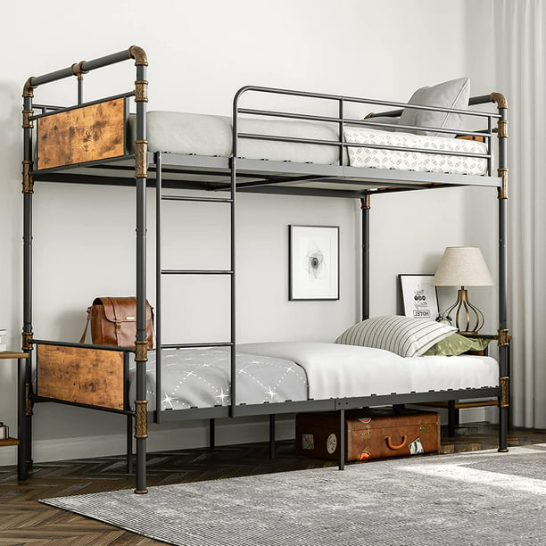 Ikifly Industrial Metal Bunk Beds Twin, Metal Or Wooden Bunk Beds