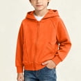 thumbnail image 2 of SDNall Boys Solid Color Hooded Full-Zip Coat, Relaxed Fit Wind Blocking Everyday Outerwear, Autumn Weekend Camping Travel School Casual Coats for Boys 1-12 Years, 2 of 7