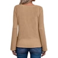 thumbnail image 3 of Fantaslook Textured Tops for Women Crew Neck Long Sleeve Shirts Fall Blouses Casual Basic Tee, 3 of 8