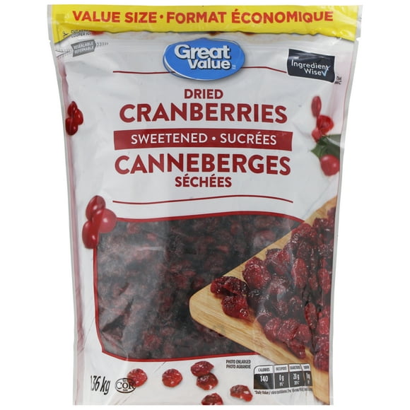 Great Value Sweetened Dried Cranberries, 1.36 kg