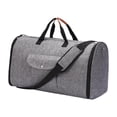 thumbnail image 2 of Bolso de lona, ​​bolso de viaje para traje, bolso de mano para ropa, bolso de hombro ligero para hombres, bolso de viaje de gran capacidad resistente Gris, 2 of 10