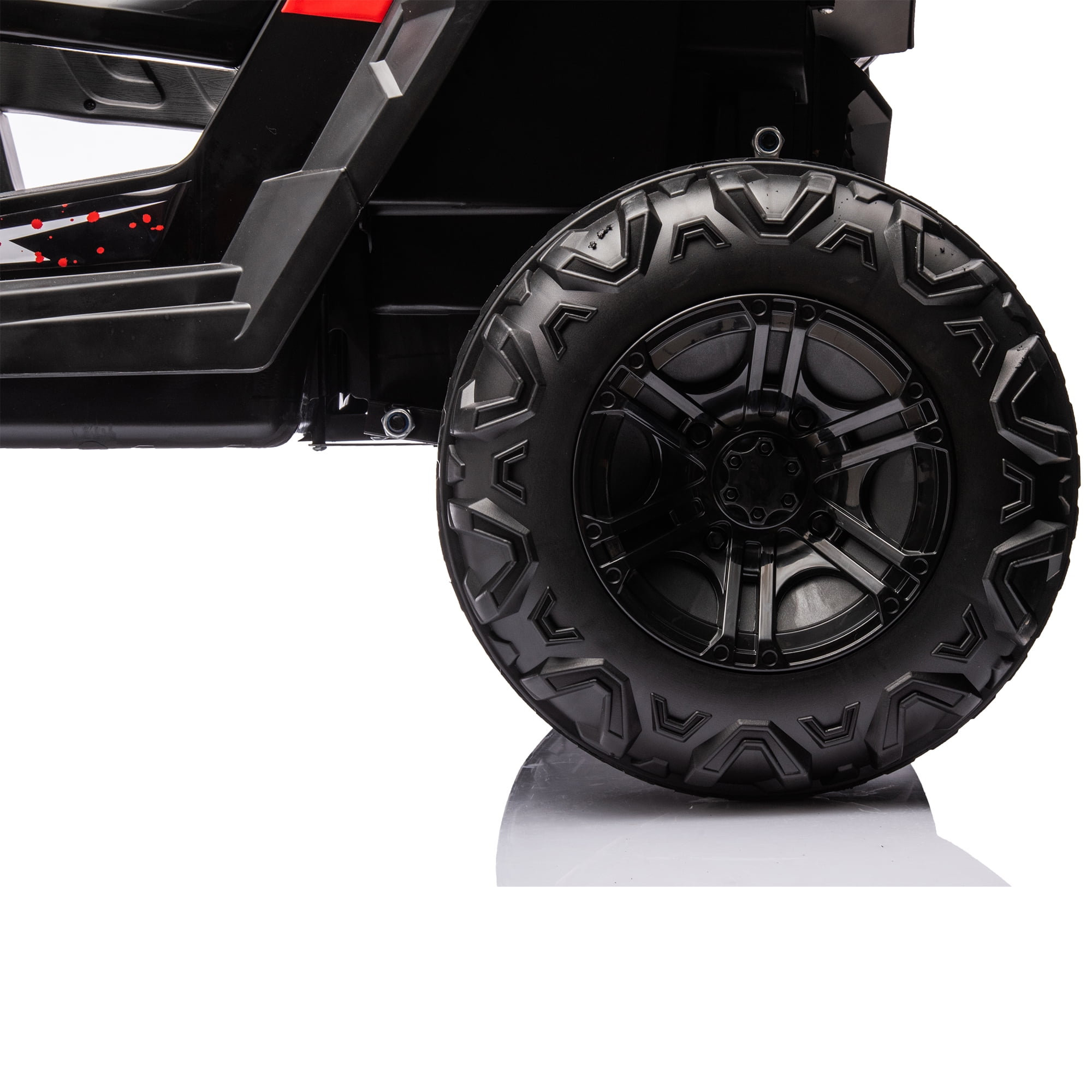 CIPACHO 12V Kids Ride On Truck with Remote Control, Electric Buggy Car Toys Off-Road UTV Vehicle, 4 Shock Absorbers, Black