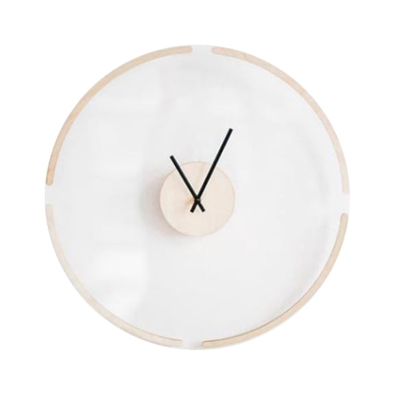 Wood for Creative Transparent Wall Clock Suspension Analog Clocks Ornament