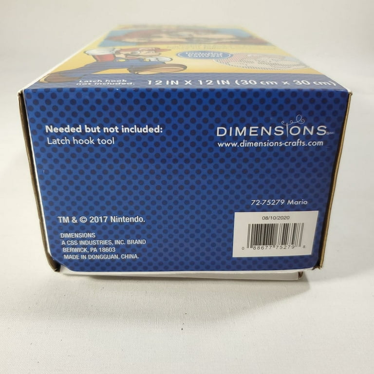 Dimensions 12x12 Super Mario Latch Hook Kit, Multi-Color, 1 Each 