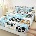 thumbnail image 3 of Homewish Kawaii Highland Bull Bed Sheets for Kids, Kawaii Cute Cartoon King Sheets, Aztec Abstract Sheet Set, Ultra Soft Bedroom Decor, 4 Pieces, 3 of 7