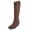 Chocolate, variant on Women Knee High Cowboy Boots Western Embroidered Pointed Toe Block Heel Fashion Cowgirl Boots ZAHARA Beige Camel Suede 8.5