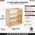 thumbnail image 3 of Rev-A-Shelf 448-BC-14C 14 Inch Pullout Wood Kitchen Base Cabinet Organizer, 3 of 9