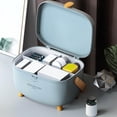 thumbnail image 3 of Family First Aid Storage Box Container Bin Clear Lid Container First Aid Case blue, 3 of 7