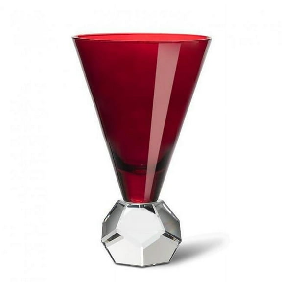 MDR Trading Inc. AB-27-RUBY-GOB Crystal Base On Dark Red Wine Glass