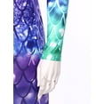 thumbnail image 6 of YEAHDOR Womens Mermaid Cosplay Costume Fish Scale Print Full Body Jumpsuit Tie-dye Long Sleeve Swimming Bodysuit Type B L, 6 of 7