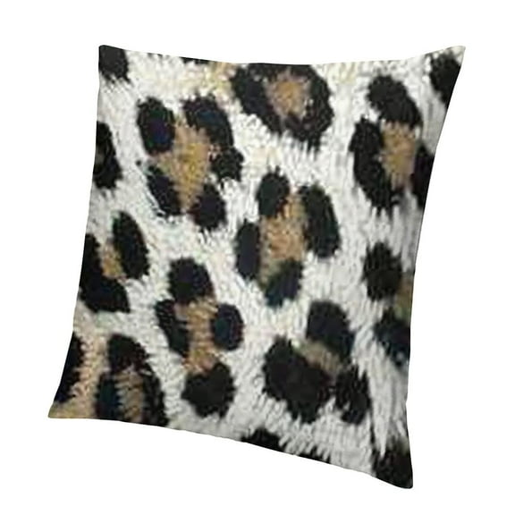 BANET Soft Plush Leopard Print Faux Fur Decorative Throw Pillow Covers for Home Couch Sofa 12x12in
