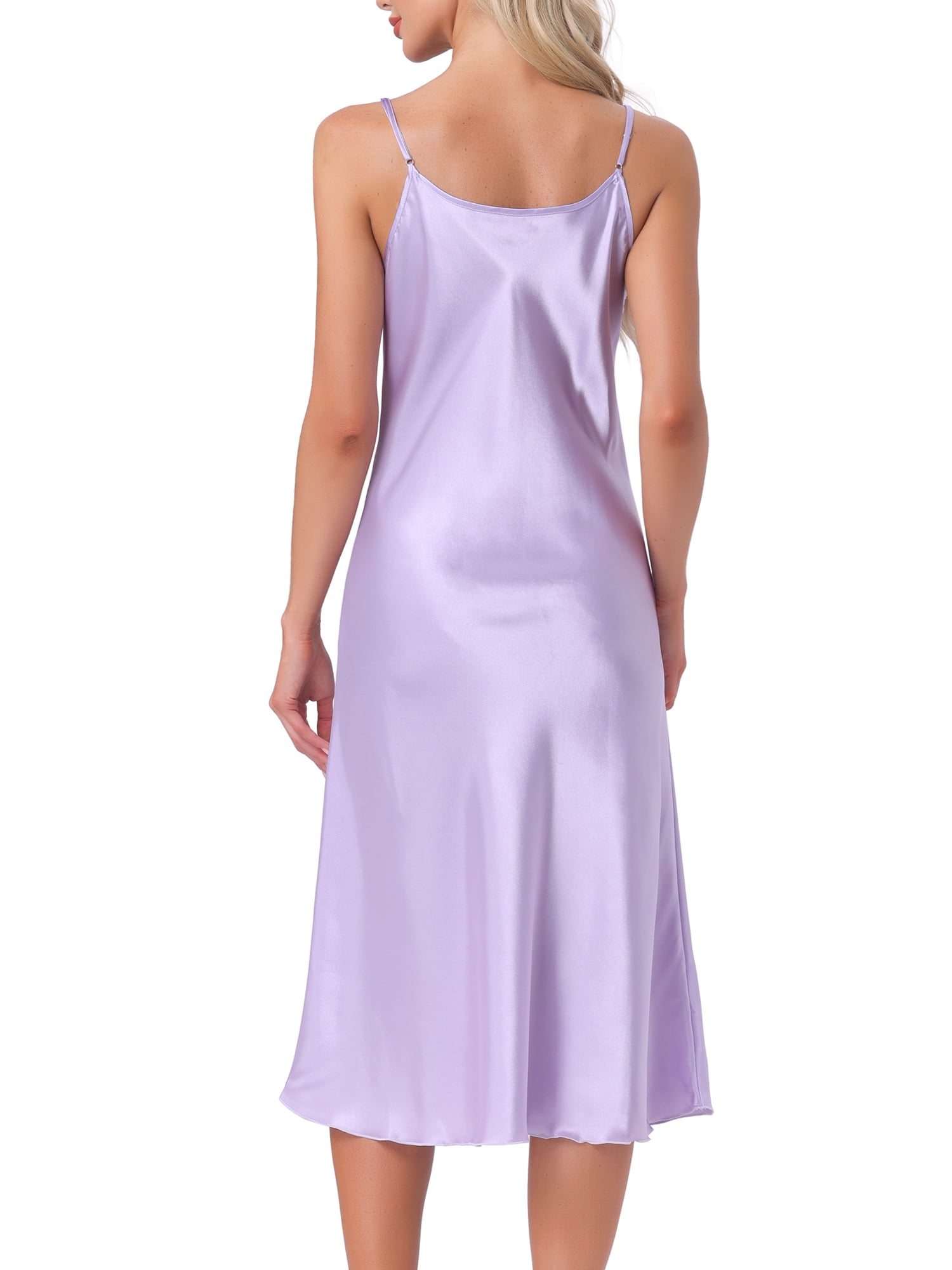 cheibear Women's Satin Nightgowns V-Neck Camisole Nightdress