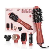 IG INGLAM 5 in 1 Hair Dryer Brush Blow Dryer Brush for Women, Detachable Blowout Brush & Hair Appliances for Straightening/ Drying/ Curling/ Styling/Volumizer, Copper Red