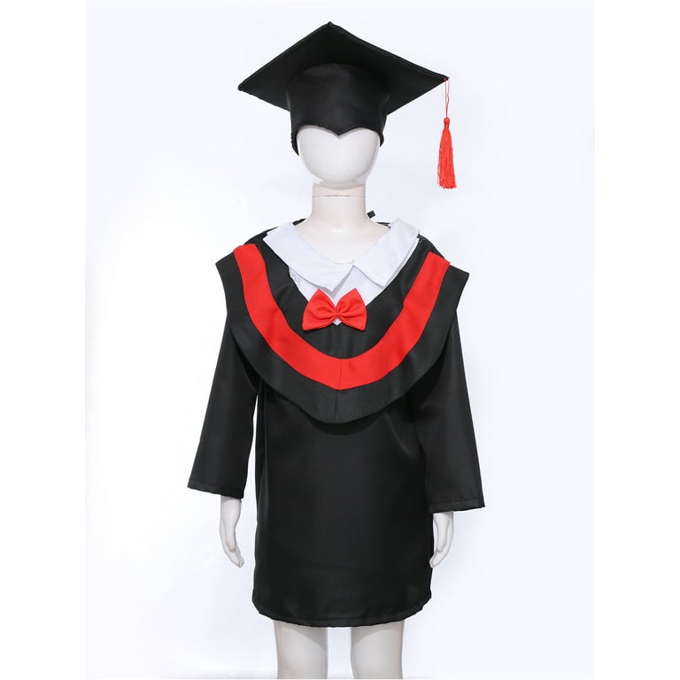 Kids Graduation Gown With Tassel Cap (Age 4-12YRS) Red / 10-12Y Kids Graduation Gown With Tassel Cap (Age 4-12YRS) Red / 10-12Y