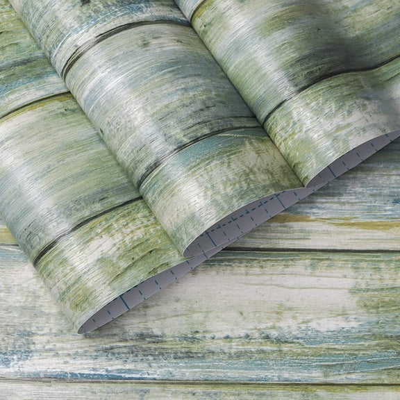 Abyssaly 17.7" x 78.7" in Wood Peel and Stick Wallpaper Blue Wood Wallpaper Self Adhesive Wallpaper Removable Wallpaper Decorative Wall Covering for Cabinets Countertops Furniture Bedroom