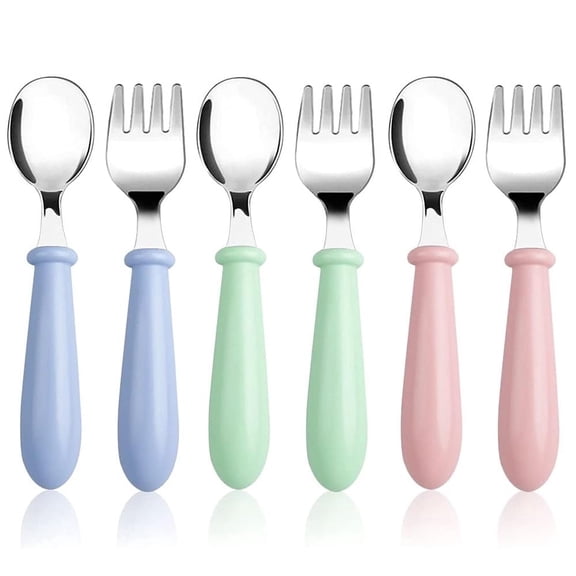 6PCS Stainless Steel Utensil Set, Safe Forks & Spoons Silverware for Home, Kitchen & Daily Dining