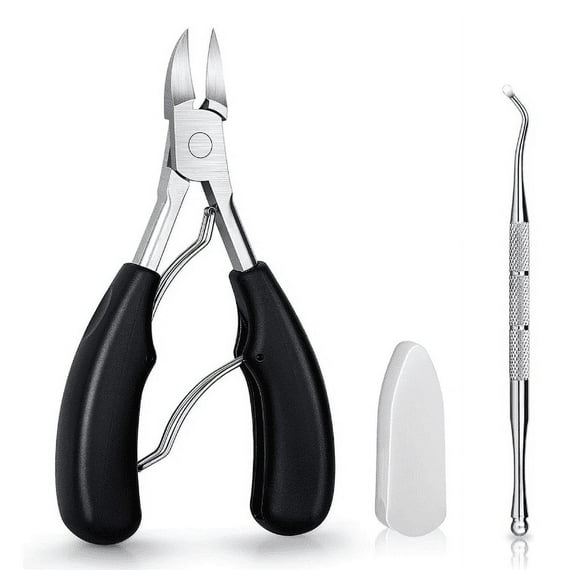 Toenail Clippers, Medical Grade Toe Nail Trimmer, Nail Clippers for Thick Nails or Ingrown Toenail Tool, Stainless Steel Sharp Pedicure Toe Nail Clippers Adult, with Easy-to-Grip Rubber Handle
