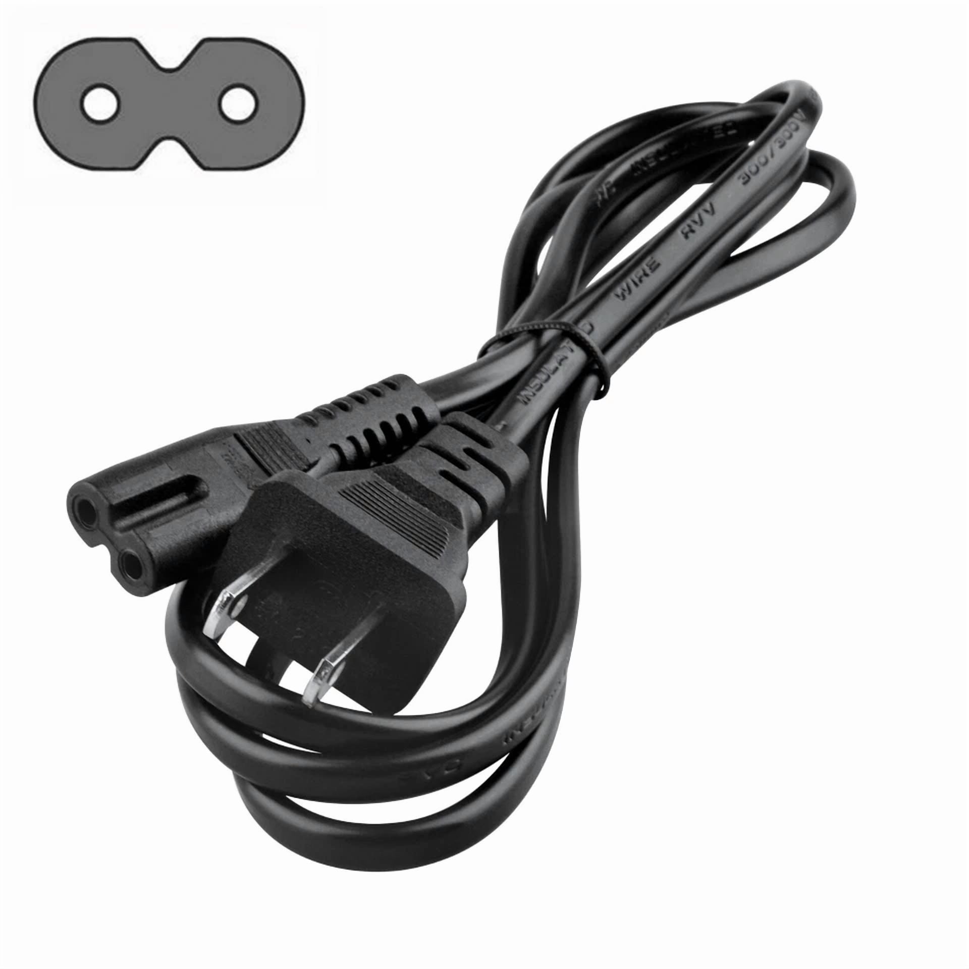 BUTTERFLY- 5Ft Ac Power Cord Cable For Cooluli Classic 4L Mini Fridge 2-Prong Wire Lead