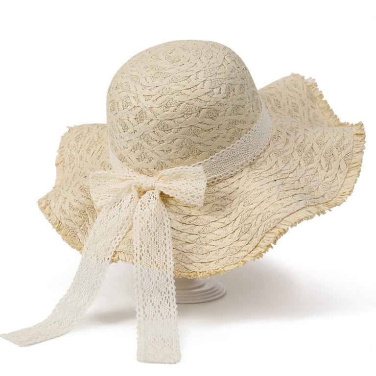 Pafei Tyugd Floppy Straw Beach Hats for Women Frayer Trim  display picture 3