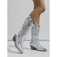 thumbnail image 1 of Women's Fashionable Over The Knee Western Boots With Chunky Heel And Embroidery Detail, Autumn & Winter, 1 of 4