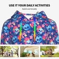 thumbnail image 4 of Cauagu Blue Skull Flower for Women's Hooded Sweatshirts Pullover Hoodie for Women Fall Workout Sweat Long Sleeve Preppy Sweatshirts-Large, 4 of 7