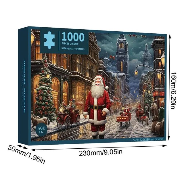 Rompecabezas de piezas para Navidad, de 24 días calendario de adviento, Cuenta atrás, caja de regalo de Año Nuevo, 1000