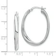 thumbnail image 2 of Beautiful Sterling Silver Rhodium-plated Oval Hoop Earrings, 2 of 2
