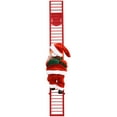 thumbnail image 6 of Climbing Santa Claus Christmas Ornament - Hanging Xmas Decor with Golden Necklace, Festive Tree & Home Decoration, Unique 65cm Ladder, Battery-Powered Santa Toy for Holiday Party & Wedding, 6 of 9