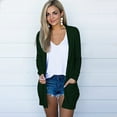 thumbnail image 5 of MRULIC cardigan for women Long Sleeve Cardigan For Women Fall Open Front Cardigan With Pockets Casual Duster Lightweight Cardigan SweaterWomen's Cardigan Green + XL, 5 of 9