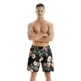 thumbnail image 2 of Seyurigaoka Father-Son Summer Matching Swimwear Mid Waist Flower Printed Bandage Beachwear Short Pants, 2 of 6