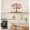 thumbnail image 2 of Valentine Framed Canvas Wall Art for Living Room Love Heart Tree Wall Decor, Red Roses Aesthetic Paintings for Bedroom Office Kitchen Bathroom, Ready to Hang Valentines Day Wall Pictures 16x16 Inch, 2 of 6