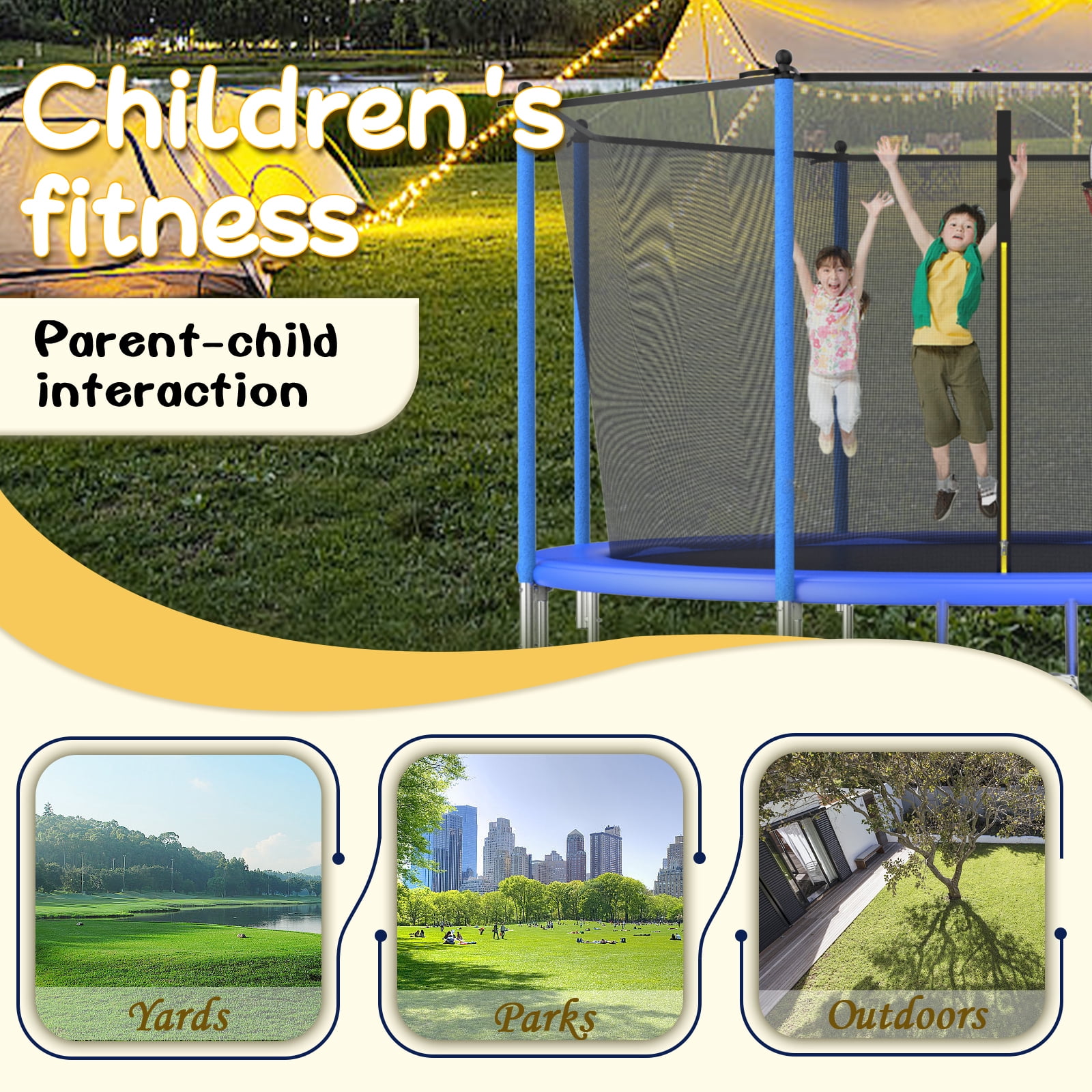 10FT Outdoor Trampoline with Basketball Hoop and Ladder for Kids and Adults，Heavy Duty Recreational Trampoline with Safety Enclosure,Anti-Rust Frame,Backyard Trampoline for Gift