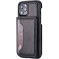 thumbnail image 5 of Double Magnetic Buttons Wallet Case for iPhone 11 Pro Max 6.5 inch, Premium PU Leather Case with Card Slot Holder Kickstand Bumper Shockproof Protective Back Cover for iPhone 11 Pro Max -Black, 5 of 13