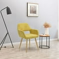 thumbnail image 3 of CRO Decor Scandinavian Leisure dining Chair Fabric Metal(Set of 2) Yellow, 3 of 10