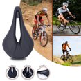 thumbnail image 2 of Worgeous Black Bike Saddle with Hollow Design for Mountain Bikes Durable and Breathable One Piece Chrome, 2 of 8